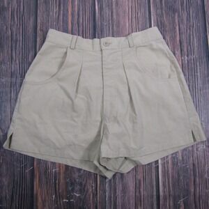Palmetto's Shorts Women 9 Khaki Vintage High Waisted Pleated Cotton Blend